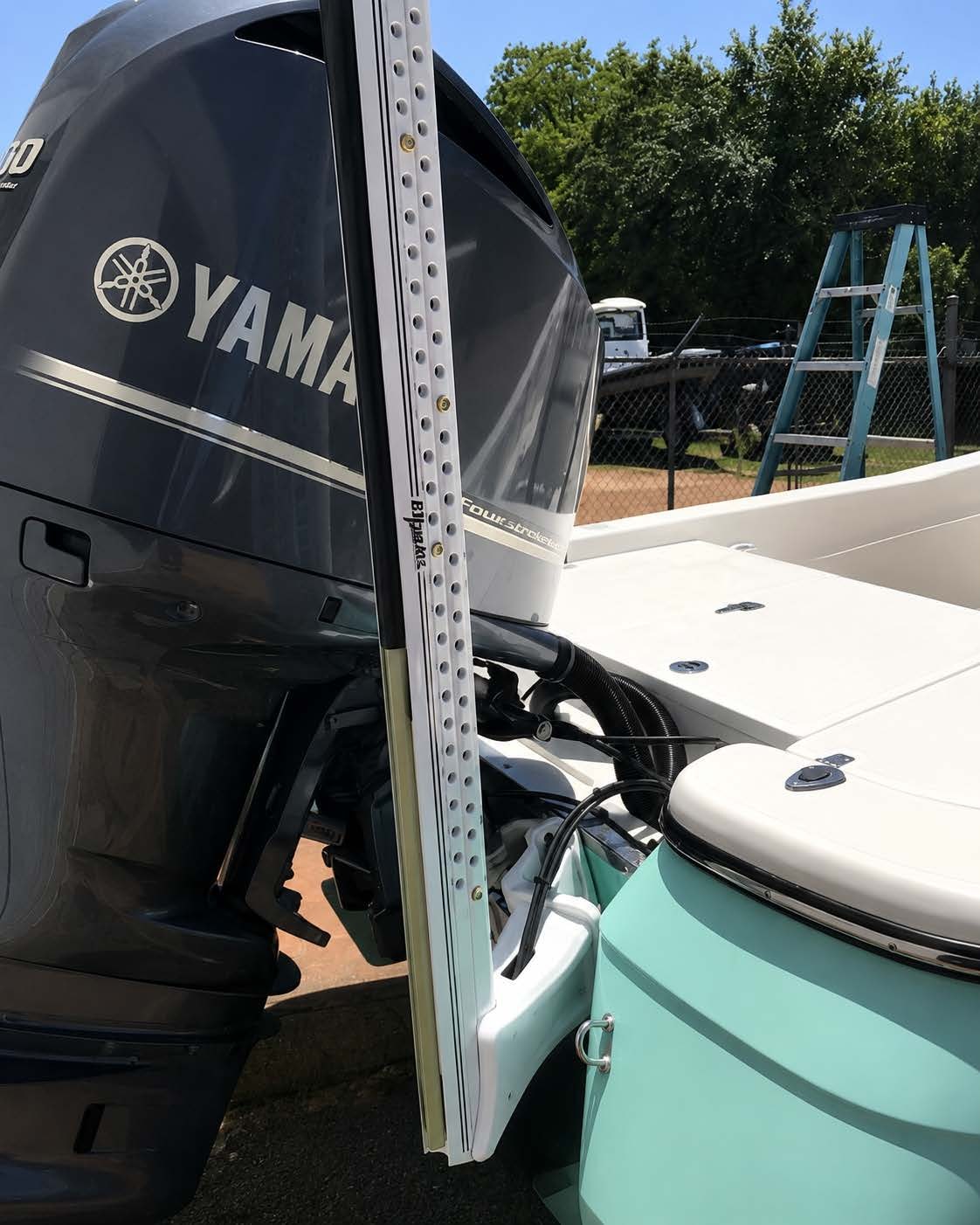 Transducer mount on Yamaha outboard